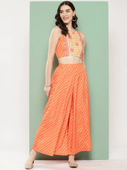 Orange Geometric Printed Ethnic Co-Ords-AHBLSK-COMBO-759-ICH