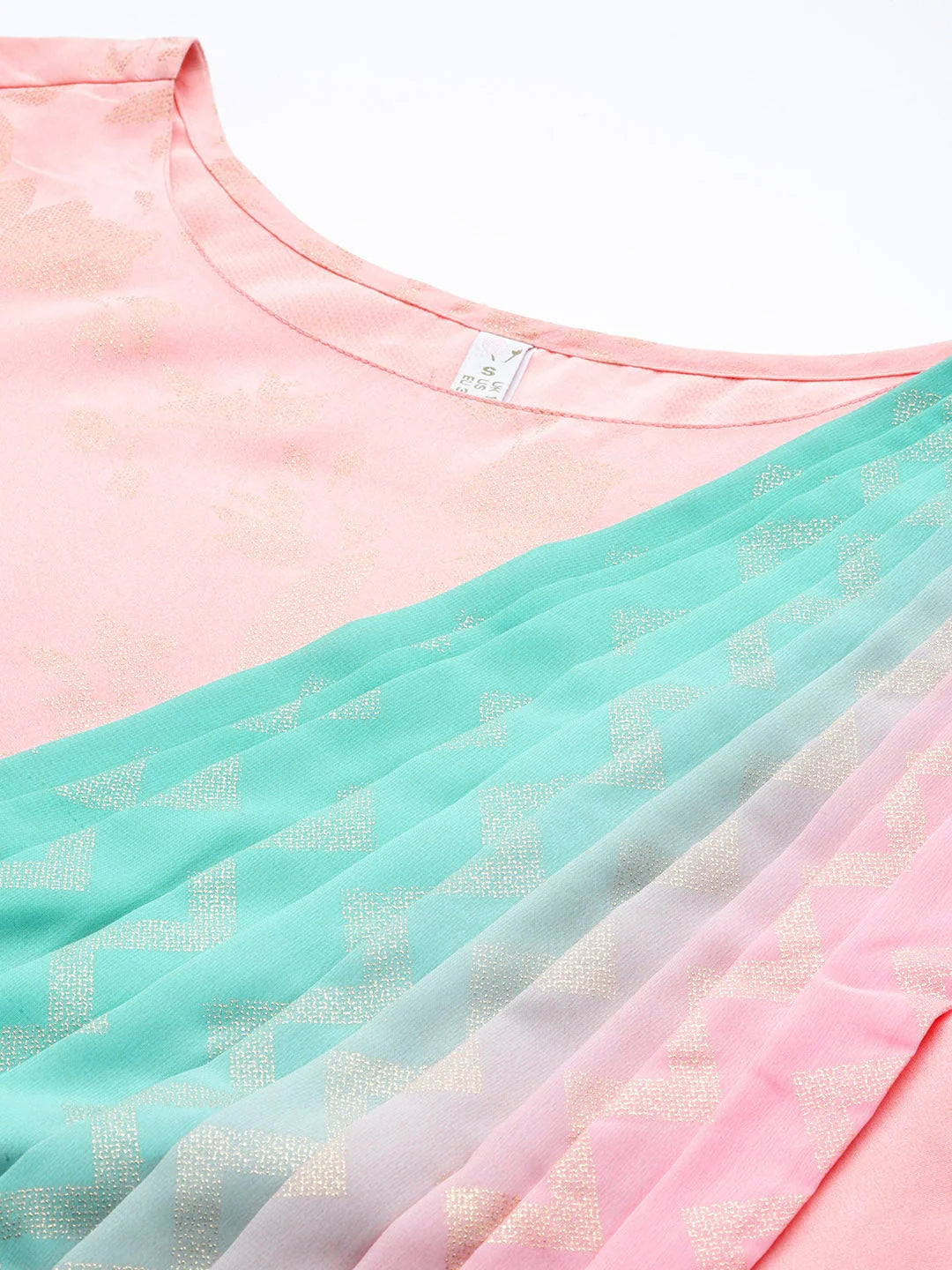 Floral Boat Neck Maxi Gown - Shop Indian Cotton Dresses