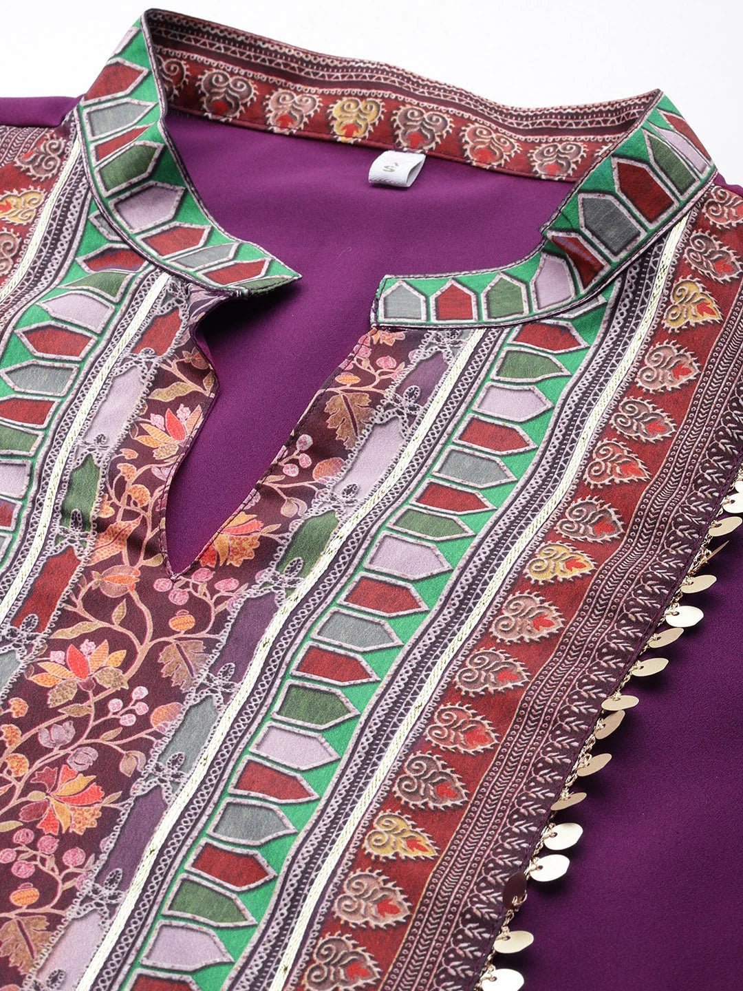 Purple Printed Kurti with Salwar - Indian Women's Kurta Sets