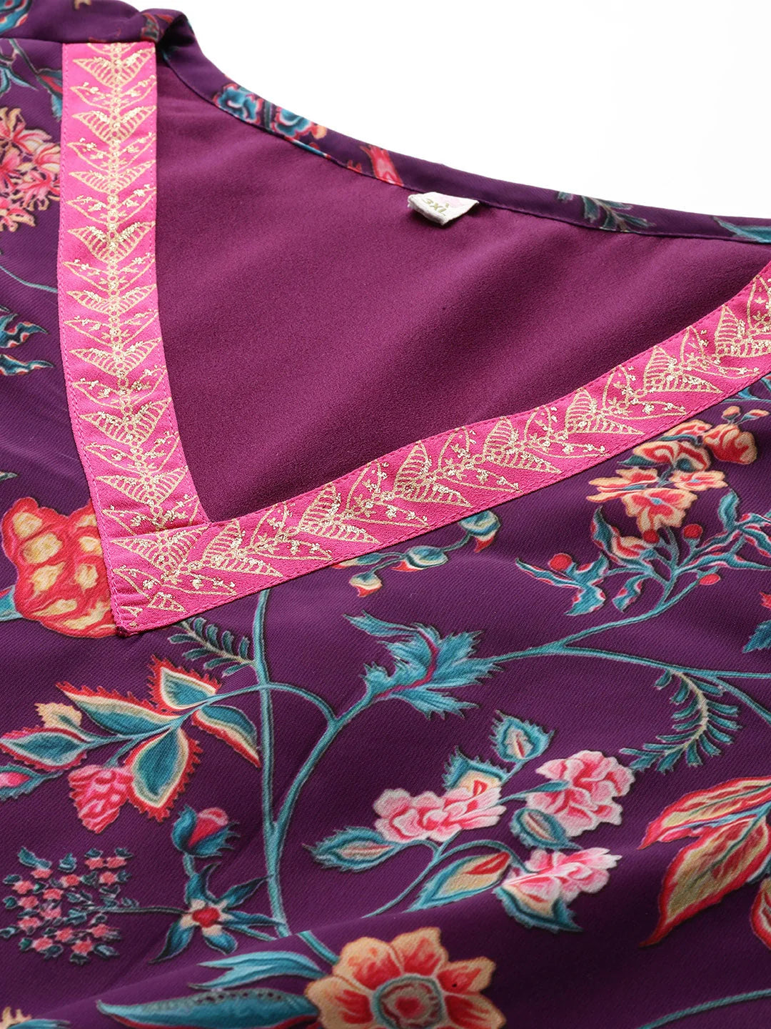 Floral High Slit Kurta Set Plus Size | Designer Kurta Sets