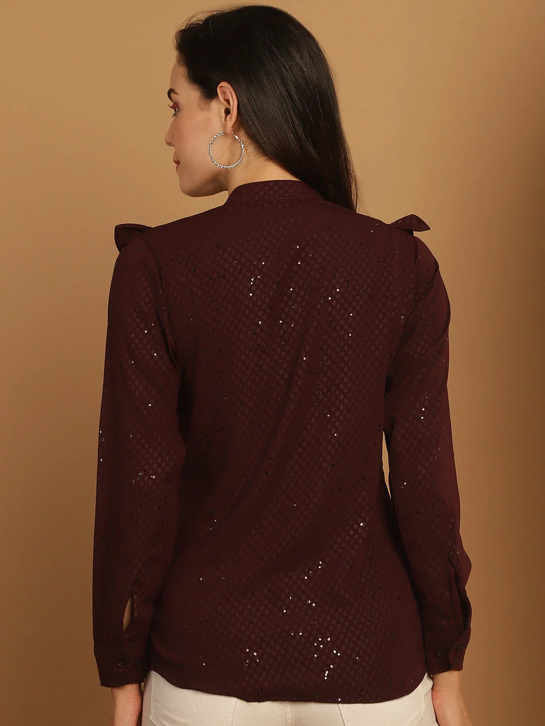 Wine Woven Top - Stylish Women's Tops and Women's Shirts