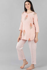 Peach Floral Printed Top