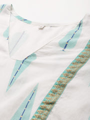 Printed Pure Cotton Tunic With Palazzos-AHTUPZ-COMBO-719