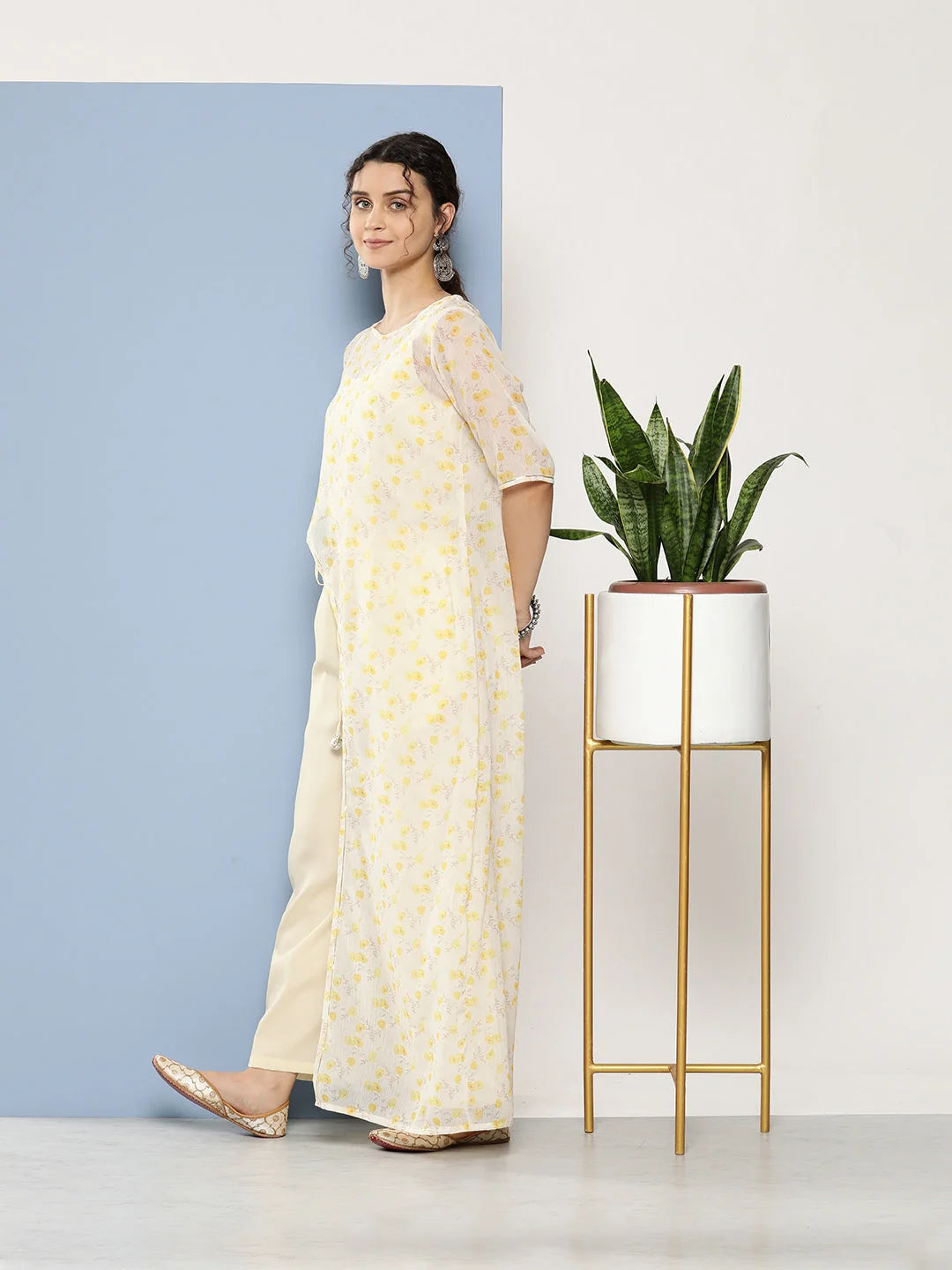 Off White Printed Jumpsuit - Casual Jumpsuits For Women
