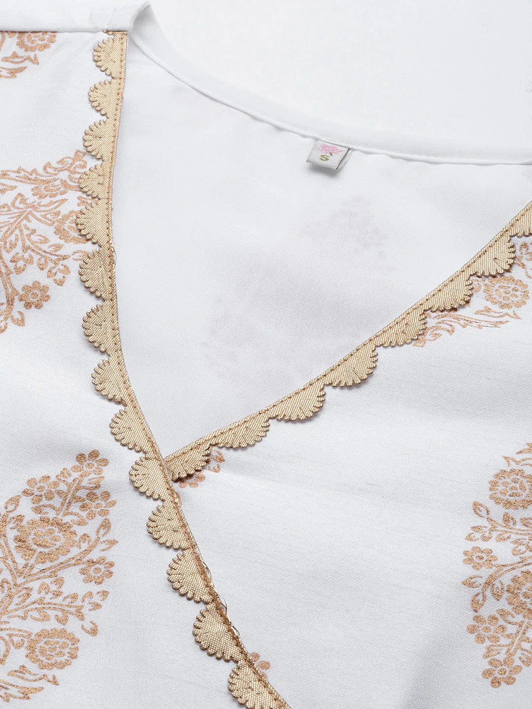 White & Gold Ethnic Tunic | Indian Kurta Ladies Online
