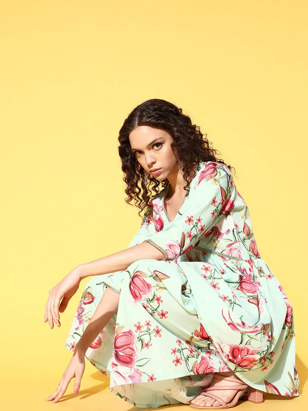 Sea Green Sharara Set for Women | Floral Printed Sharara Suits