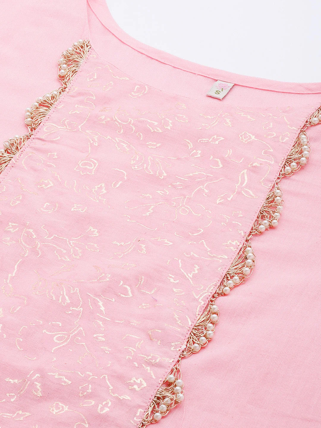 Baby Pink Cotton Kurta Palazzo Set | Kurta and Palazzo Set