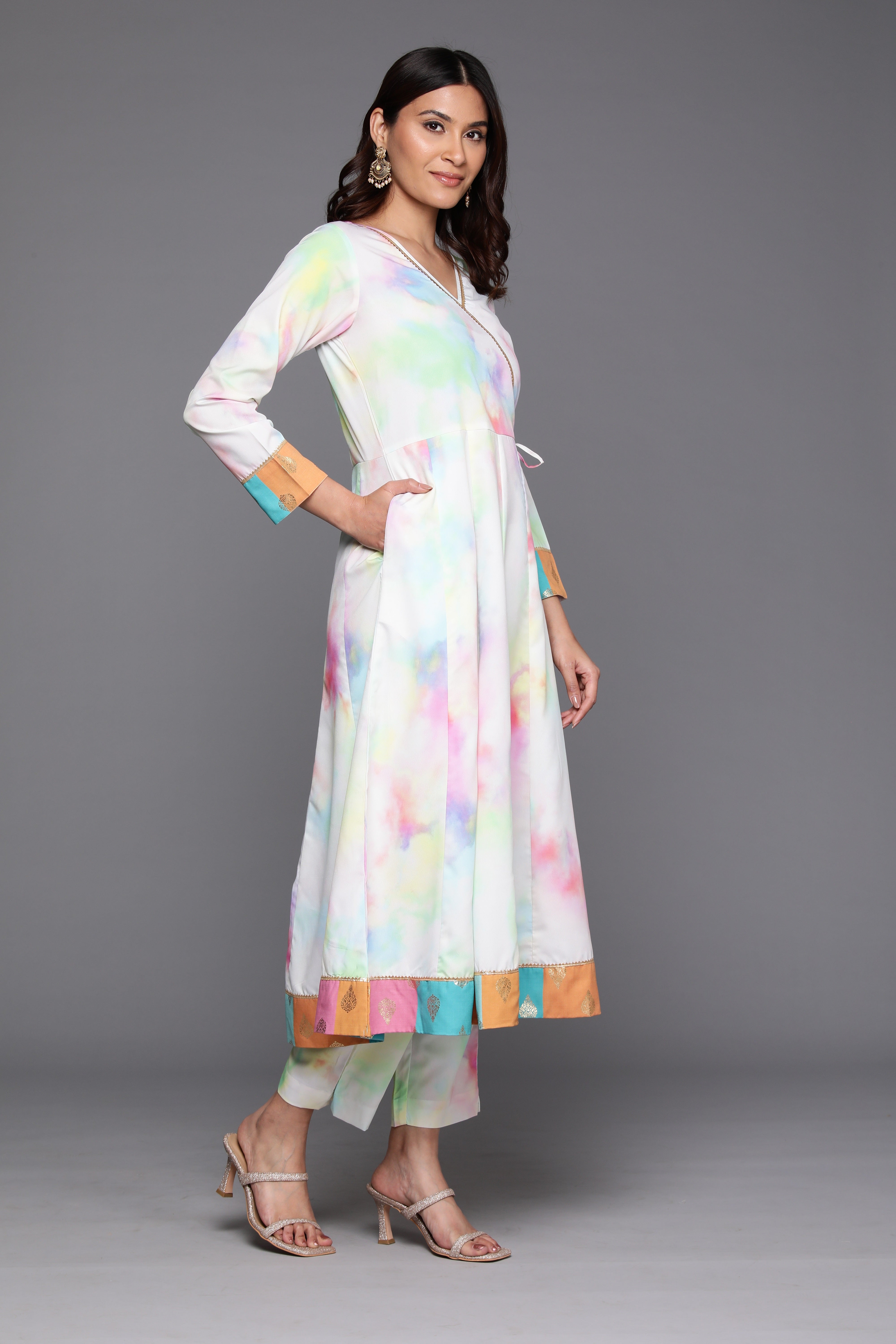Trendy Tie and Dye Crepe Kurta Palazzo Set - Stylish Comfort
