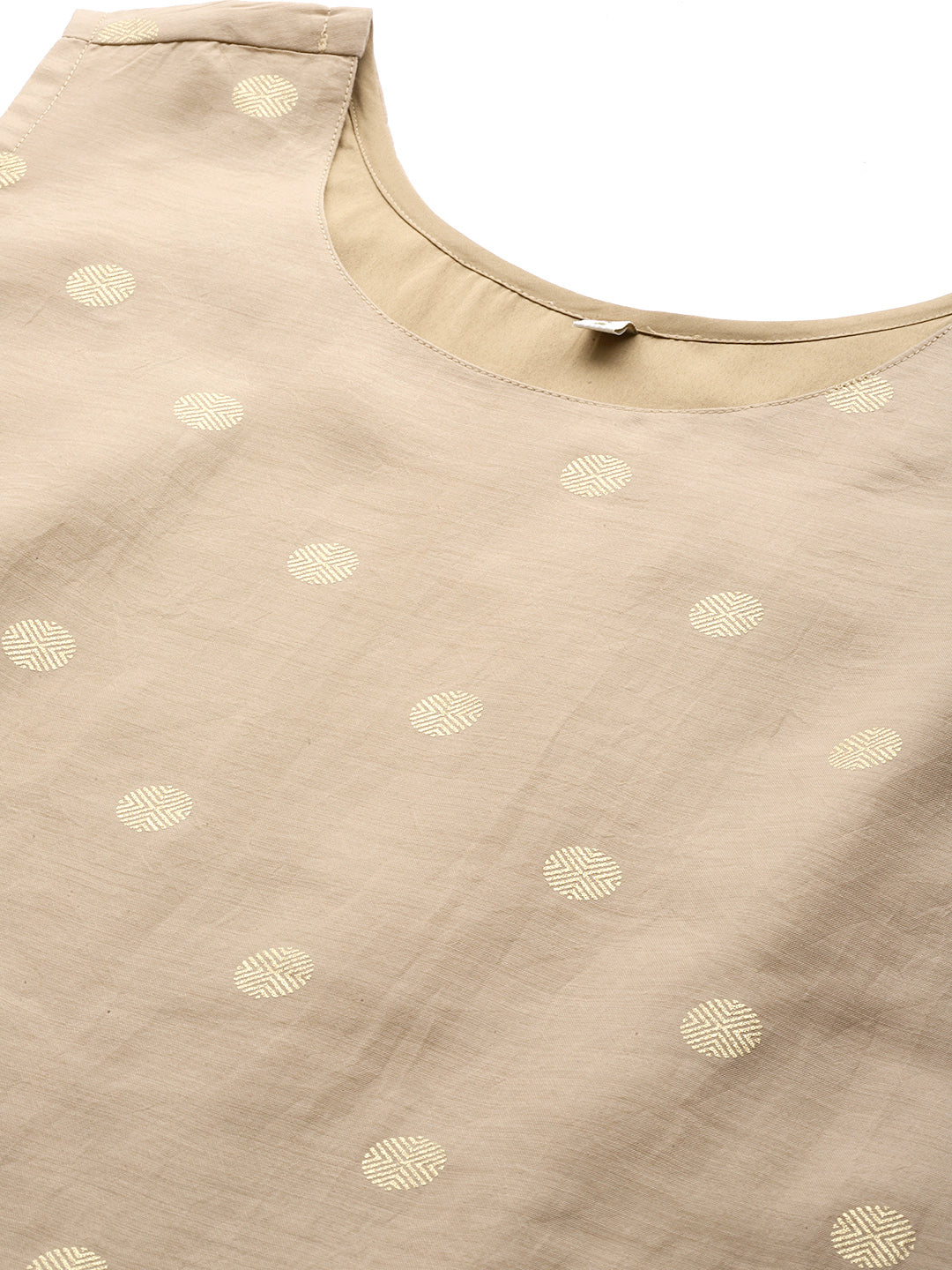Tan & Gold Printed Indian Kurta | Contemporary Kurta for Women