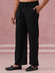 Solid Cotton Pyjama For Men (JOPJ 011 Black )