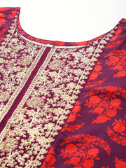 Floral Printed Pleated Kurti with Sharara-AHTUSH-COMBO-874