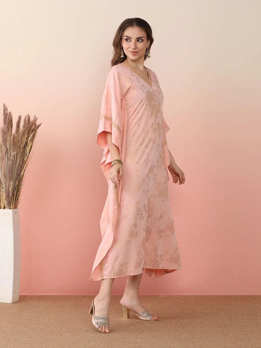 Printed Flared Sleeve Kaftan Kurta - Stylish Kaftan Dresses