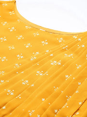 Ethnic Motifs Printed Boat Neck Layered Maxi Gown-AHEDGRFP-247