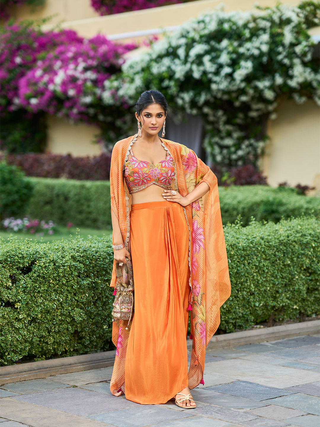 Chiffon Embroidered Sharara Set with Shrug - Pack of 3 Designs | DesiQ