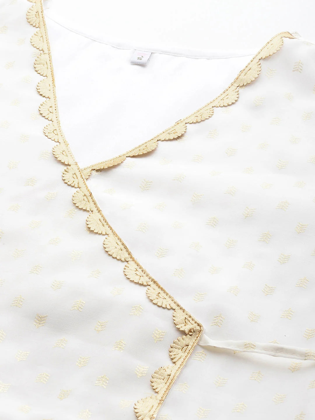 Gold Printed Ethnic Tunic Top - Chanderi Indian Kurtis Online