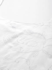 White Floral Printed Gotta Patti Pure Cotton Kurta With Palazzos & Dupatta-AHKUDUPZ-COMBO-706