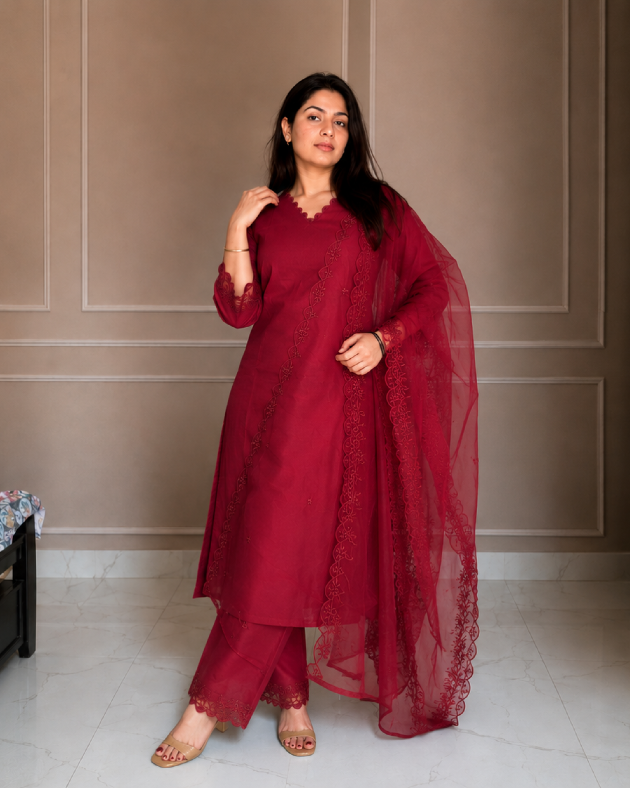 Stylum Women's Fabric Silk Blend Kurta Pant Set
