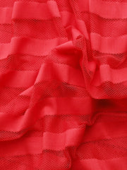 Red Striped Net Ready To Wear Saree-AHSRBL-SET-26