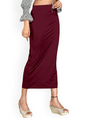 Women's Maroon Lycra High Rise Saree Shapewear-3-PL-MAROON