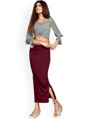 Women's Maroon Lycra High Rise Saree Shapewear-3-PL-MAROON