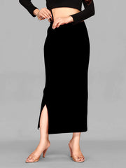 Women's Black Cotton Lycra High Rise Saree Shapewear-30-CO-BLACK