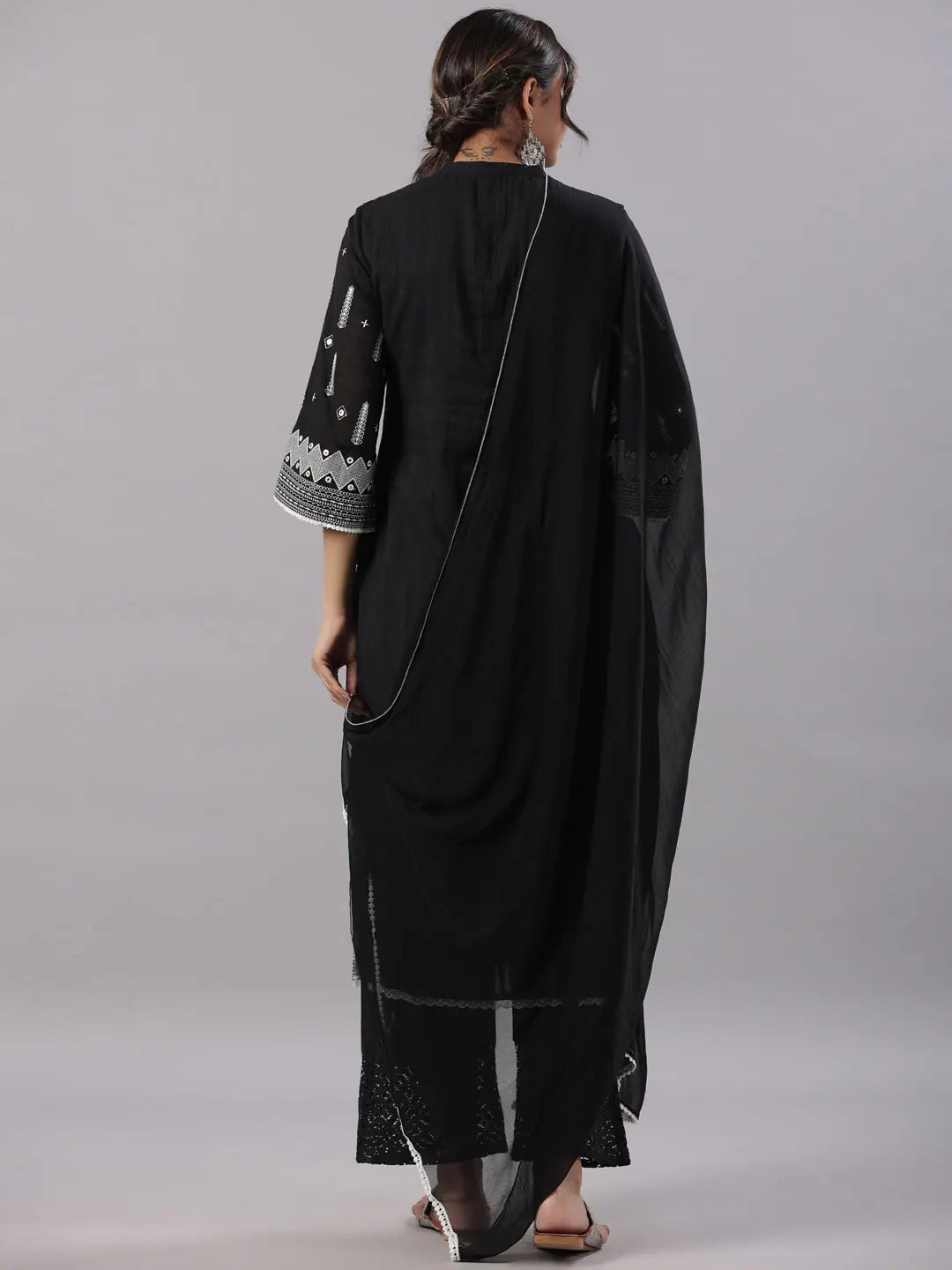 Black Geometric Kurta Set | Stylish Indian Kurta Collection
