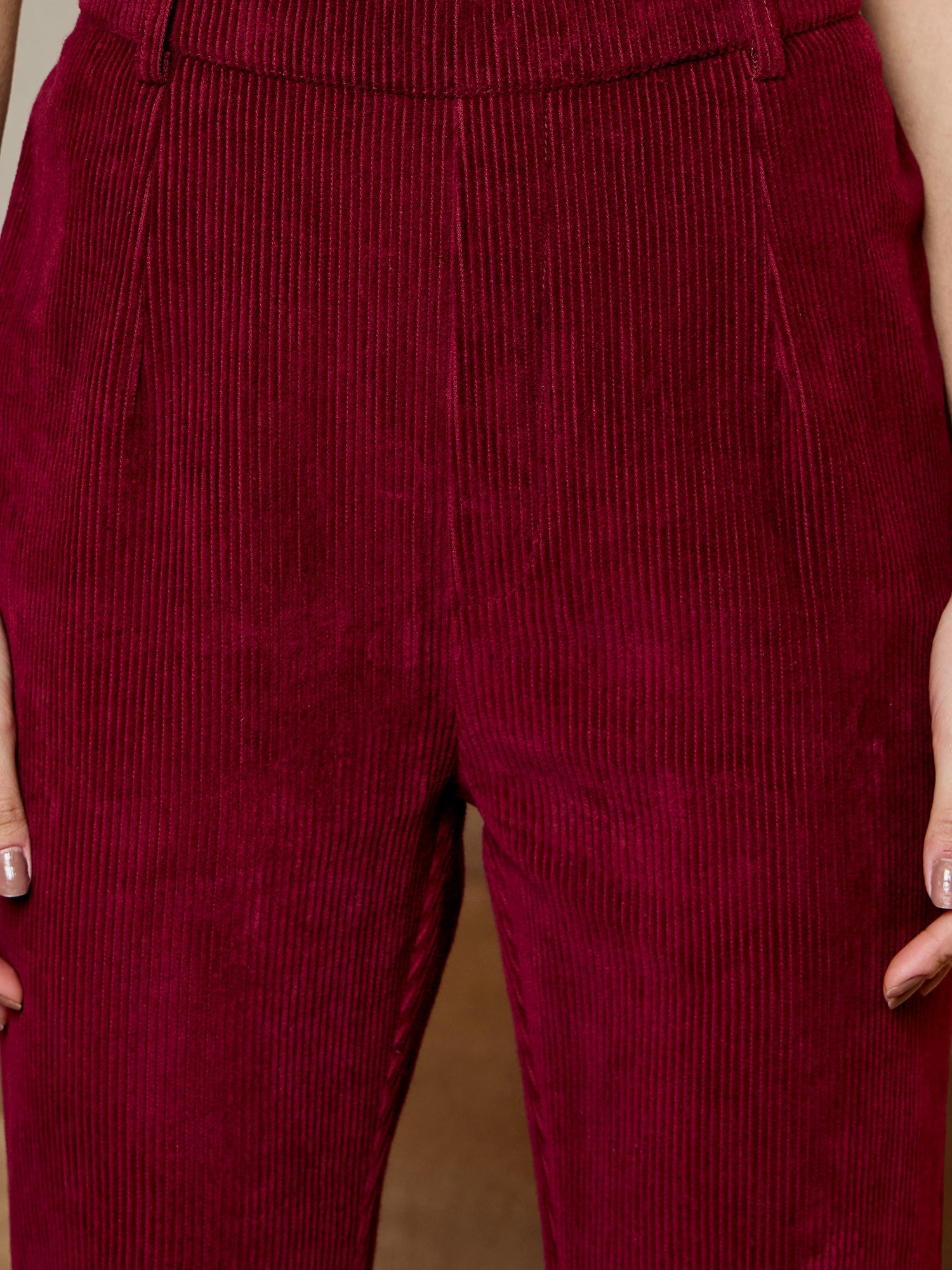 Burgundy Corduroy Bell Bottoms & Waistcoat - Western Outfits