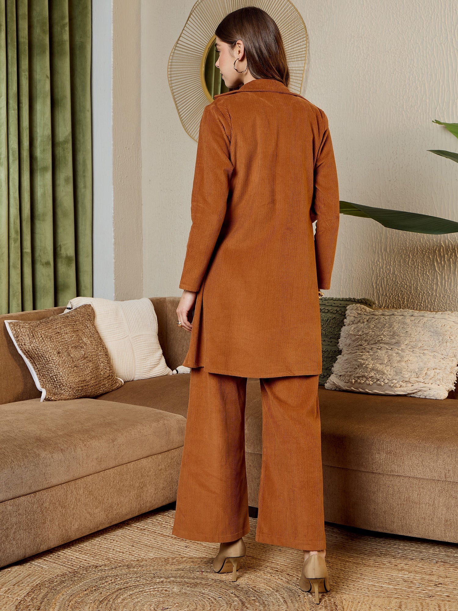 Brown Corduroy 3-Piece Set - Women's Western Wear Outfits