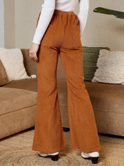 Bell Bottom Pants In Brown Corduroy