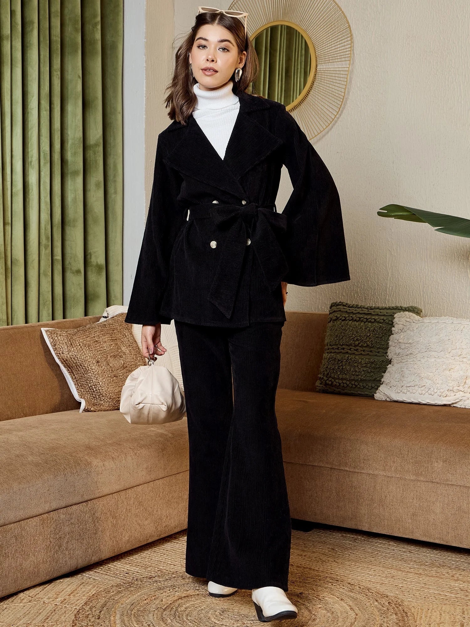 Black Corduroy Blazer - Stylish Women's Western Clothing