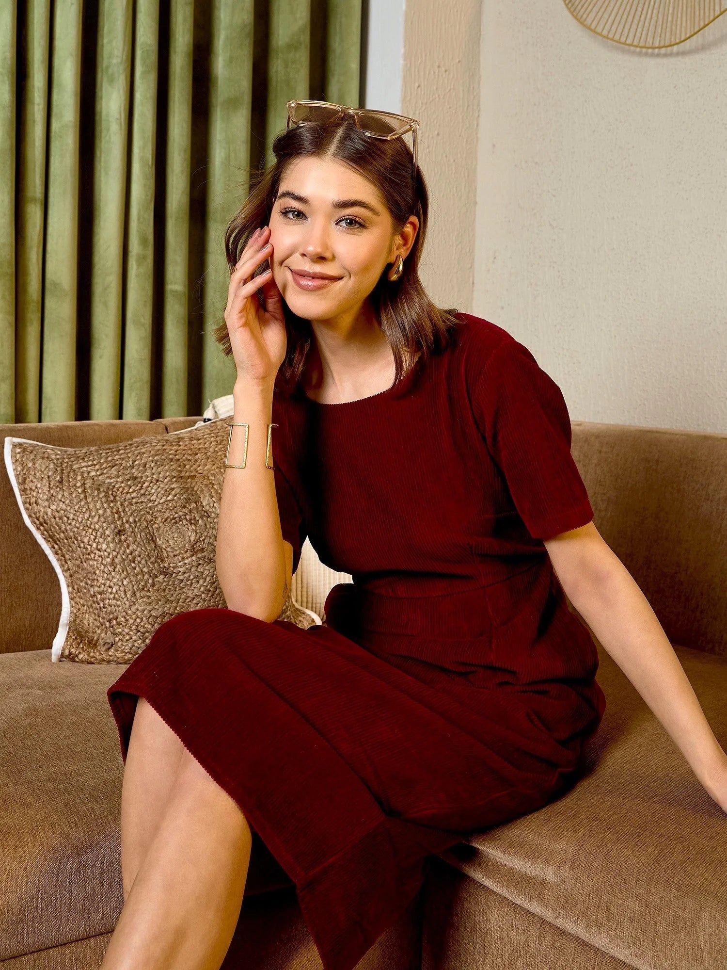 Burgundy Midi Dress - Women's Western Clothing & Western Wear