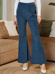 Bell Bottom Pants In Blue Corduroy