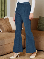 Bell Bottom Pants In Blue Corduroy