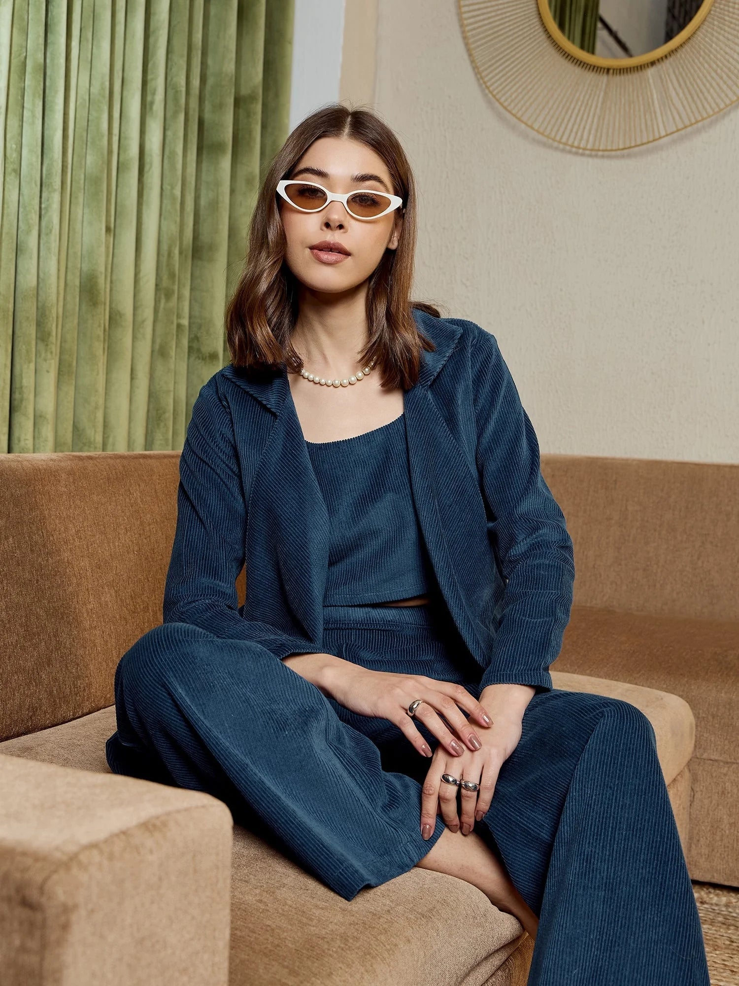 Blue Corduroy Three Piece Set - Women's Western Clothing Shop