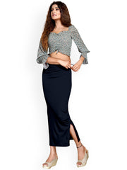 Women's Black Cotton Lycra High Rise Saree Shapewear-31-CO-BLACK
