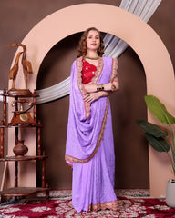 Georgette Saree for Women - Lilac | MLWSHSA9069LVR