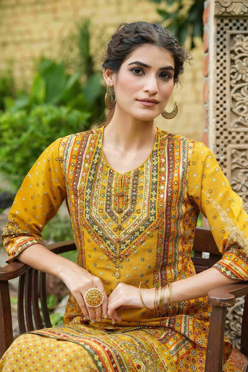 Buy Aqua Rayon Slub Embroidered A-Line Kurta Online in India