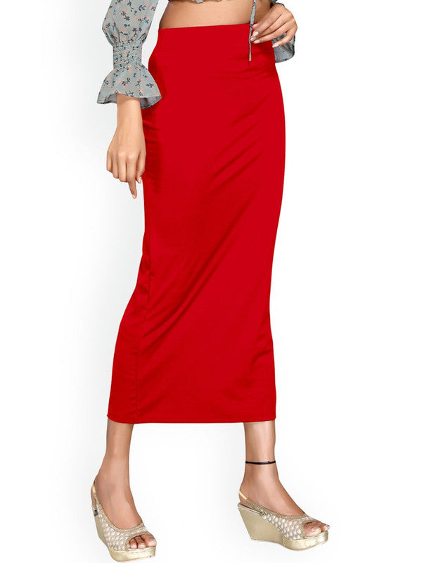 Red Cotton Lycra High Rise Saree Shapewear