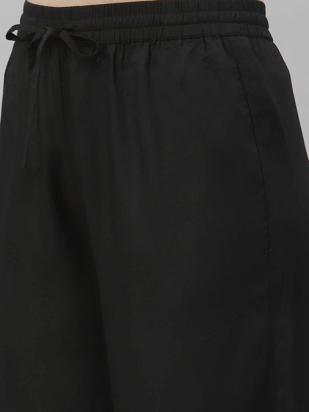 Black Rayon Slim Pant: Comfortable Ethnic Pants for Women