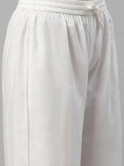 Juniper Women's White LIVA Rayon Straight Solid Palazzo