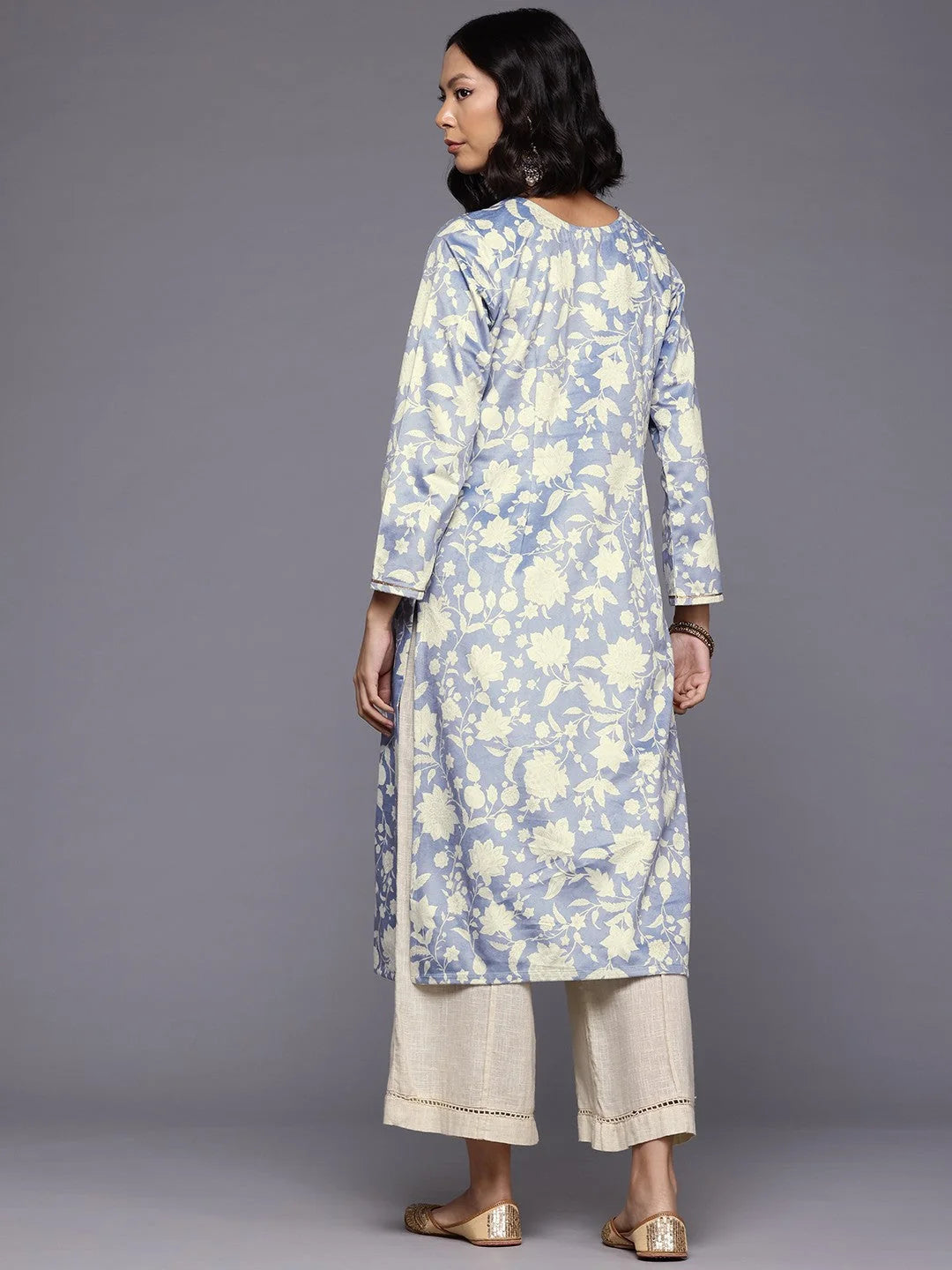 Floral Sequinned Velvet Indian Kurtis - Shop Ladies Kurtas Now