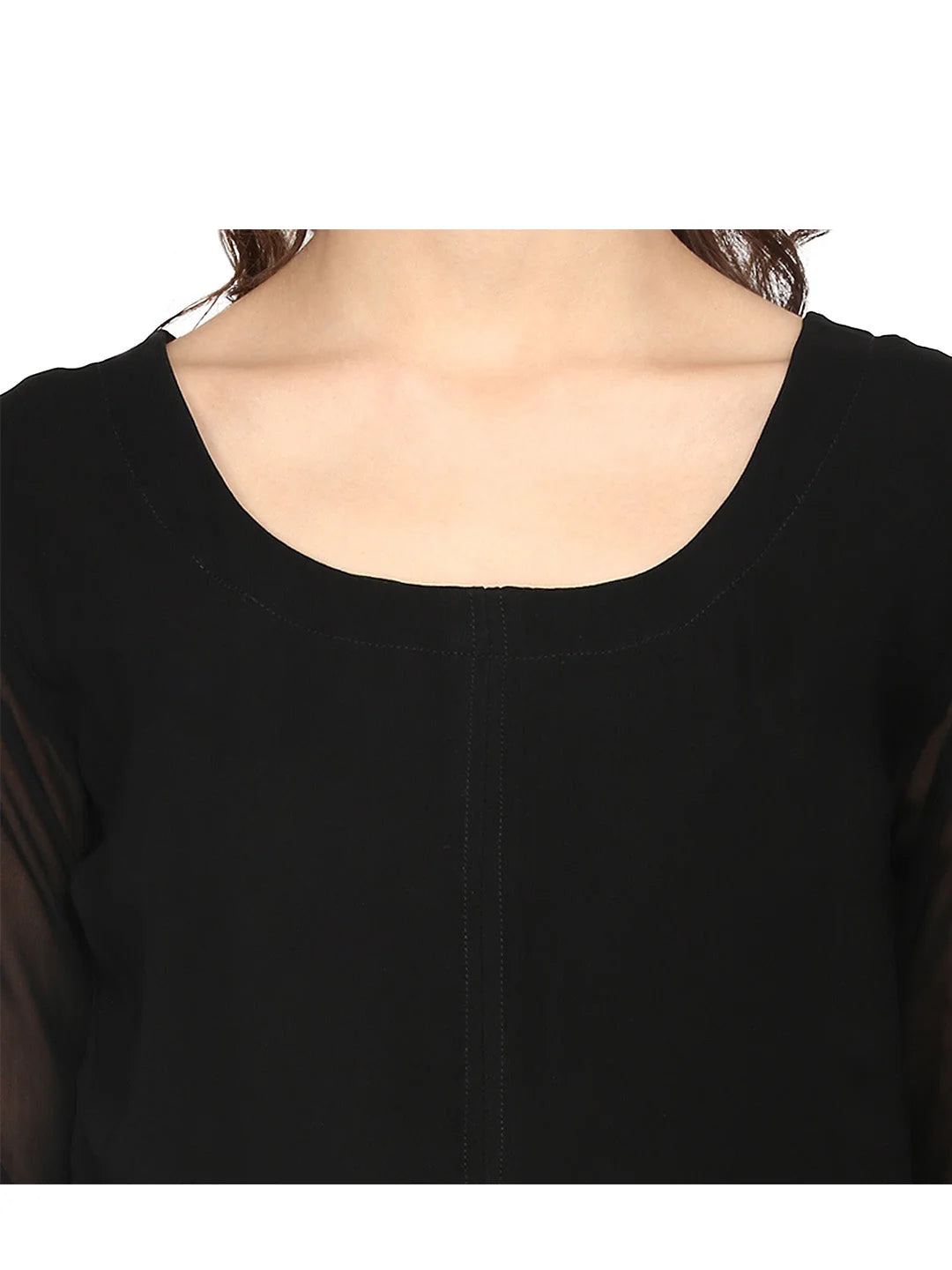 Black & Gold Print A-Line Kurta | Indian Kurtis for Ladies