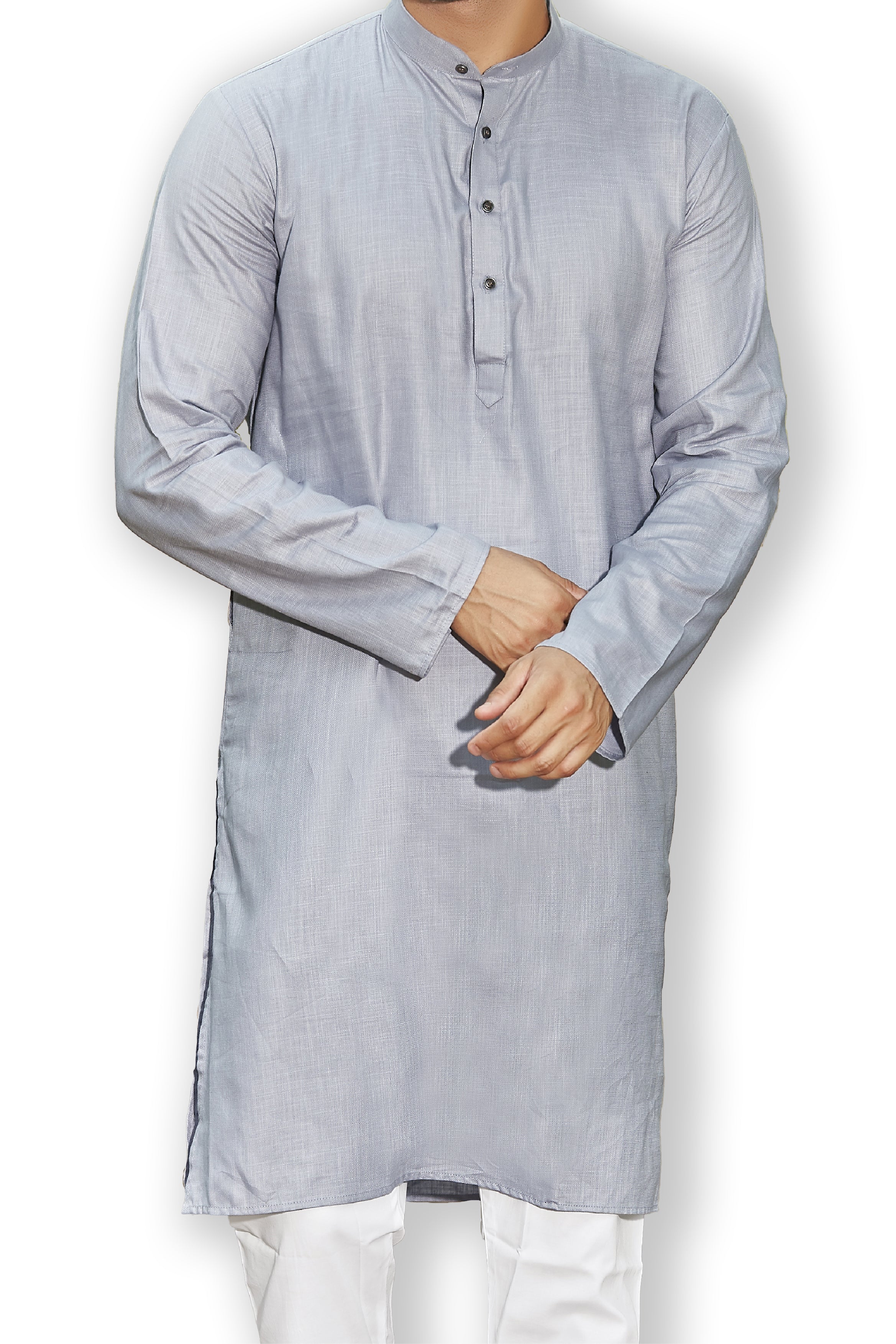 Cotton Kurta for Men - Grey | KPSSHPGY38 | DesiQlo