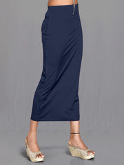 Women's Navy Blue Cotton Lycra High Rise Saree Shapewear-35-CO-NAVY BLUE