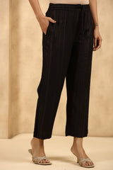 Juniper Women's Black LIVA Rayon Staple Printed Wide leg Palazzo