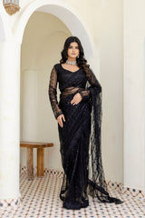 Nylon Saree for Women - Black | MLWSHSA8939BLK