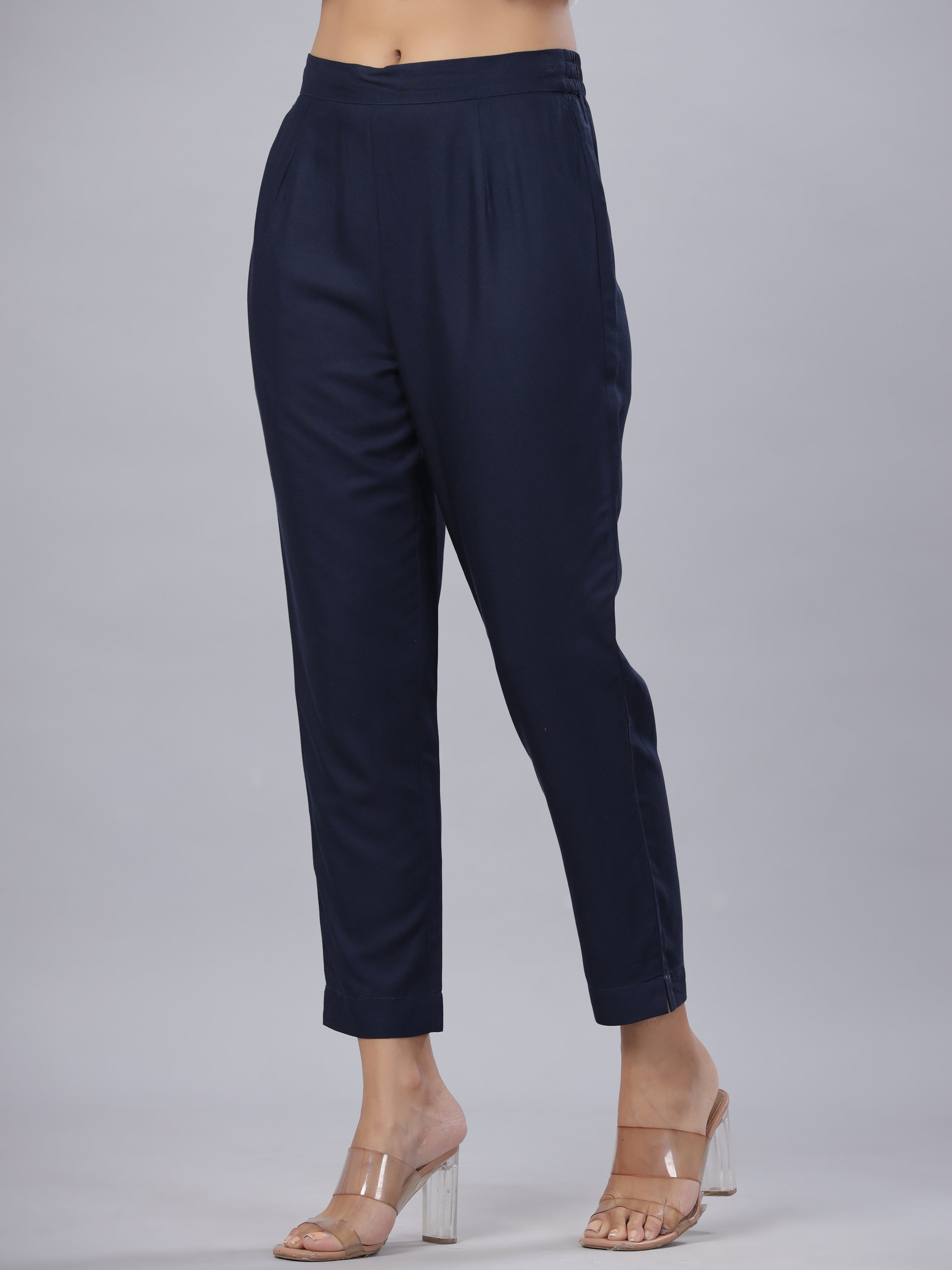 Buy Beige Cotton Solid Straight Pant Online in India