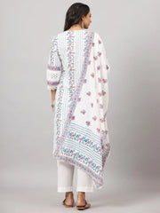 Women'S Off-White Cambric Printed Stright Kurta Sets