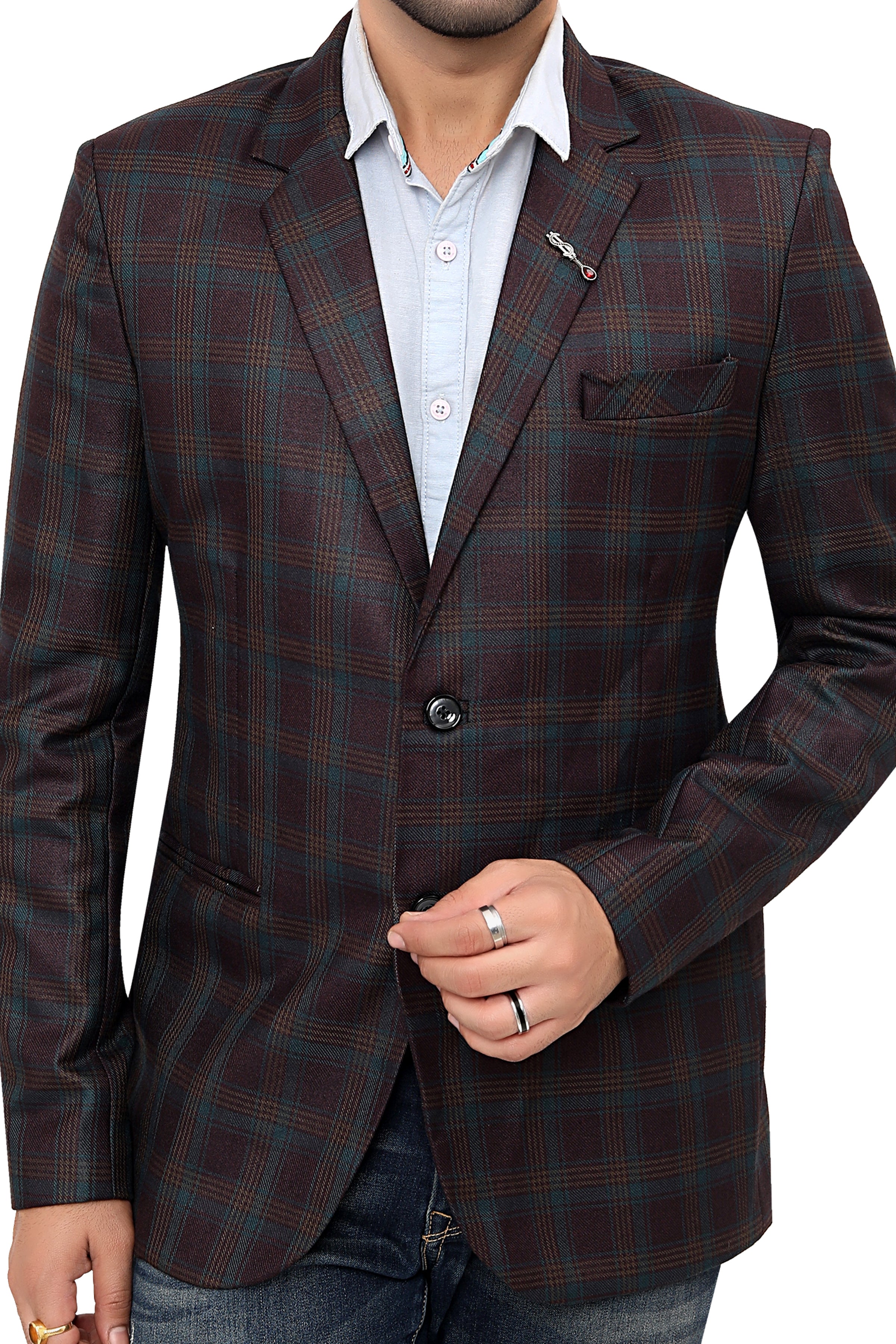 Cotton Blazer for Men - Multicolor | BLDU30004M | DesiQlo