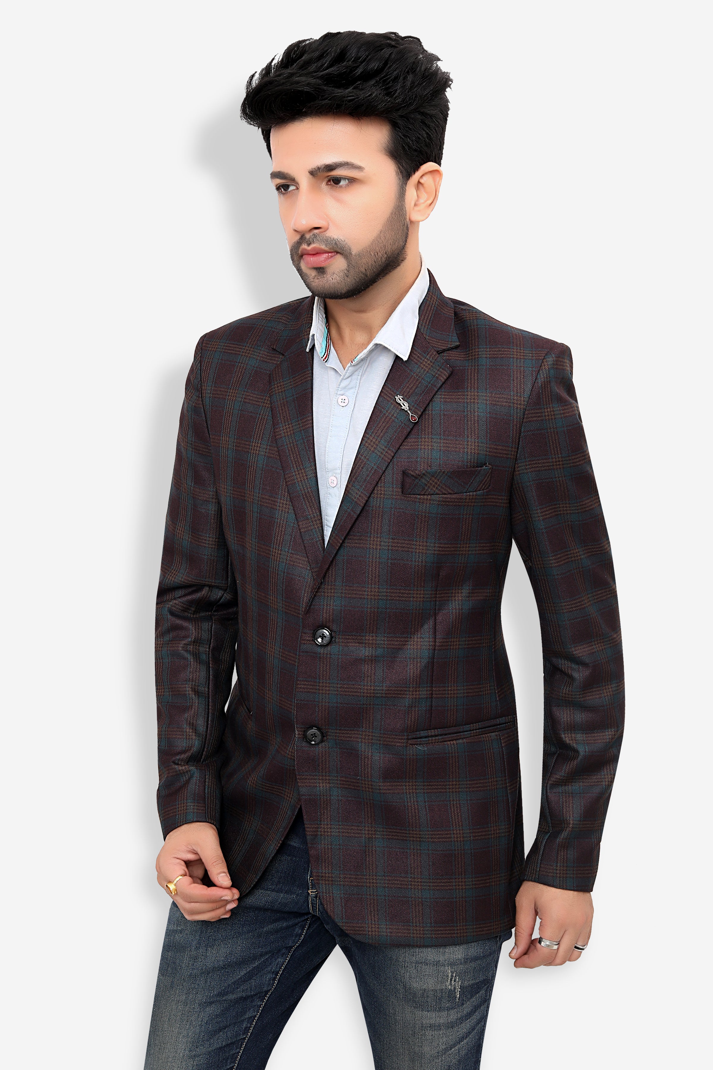 Cotton Blazer for Men - Multicolor | BLDU30004M | DesiQlo